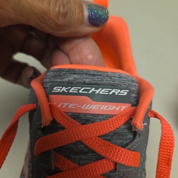 Skechers Womens Dual Lite Weight 12753 Gray / Pink Running Shoes Sneakers Size 7 - Picture 10 of 10